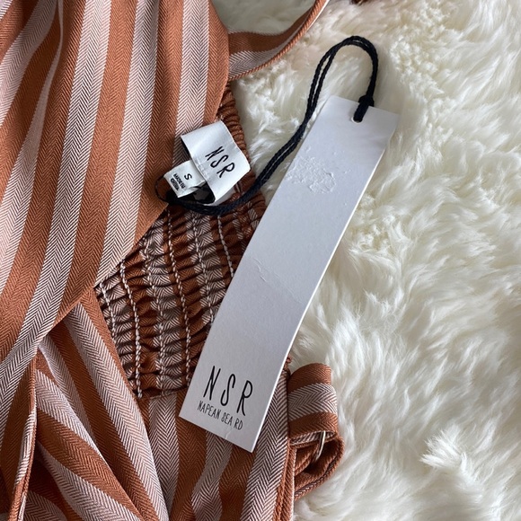 NWT NSR Aleesha Stripe Smocked Back Sundress In Rose, Small - Picture 3 of 11